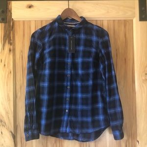 Tommy Hilfiger Women's Plaid Button Down Shirt, Size XS, Brand New